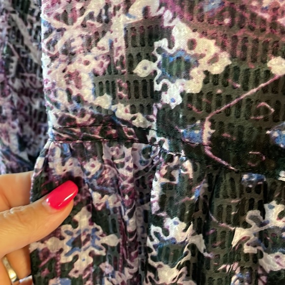 Jones New York VINTAGE semi sheer textured button up collared blouse relax fit M - Picture 10 of 17